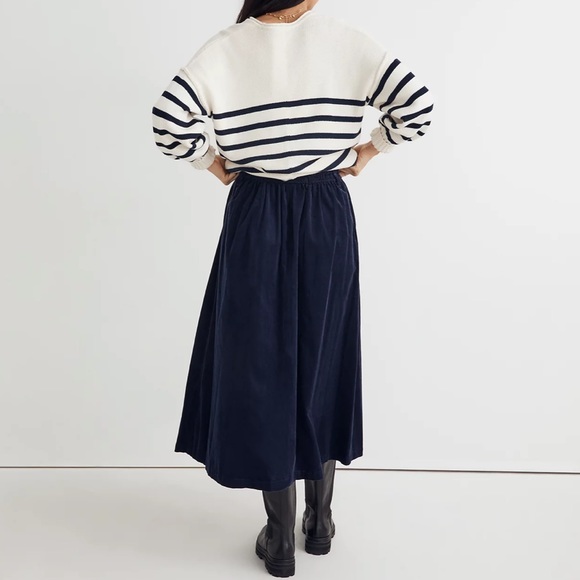 Madewell Conway Pullover Sweater in Stripe in Antique Cream - Picture 3 of 9